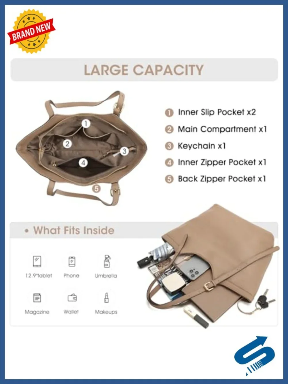 Genuine Leather Hobo Tote Handbag - Adjustable Strap, Spacious